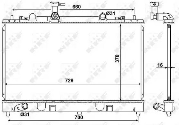 Радиатор охлаждения MAZDA 6 Nrf 53383