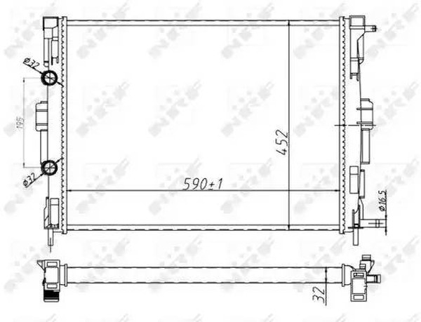 Радиатор охлаждения RENAULT Grand Scenic Nrf 58329A