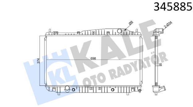 Радиатор охлаждения CHEVROLET Evanda Kale 345885