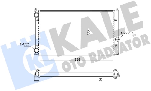 Радиатор охлаждения VOLKSWAGEN GOLF Kale 348245