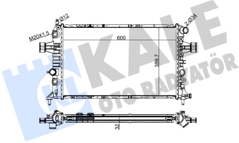 Радиатор охлаждения OPEL ASTRA G Kale 138300