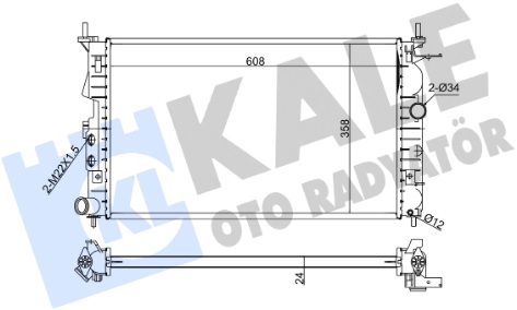 Радиатор охлаждения Opel Vectra B Kale 374100