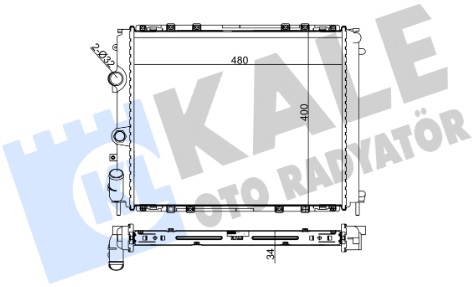 Радиатор охлаждения RENAULT CLIO Kale 208100