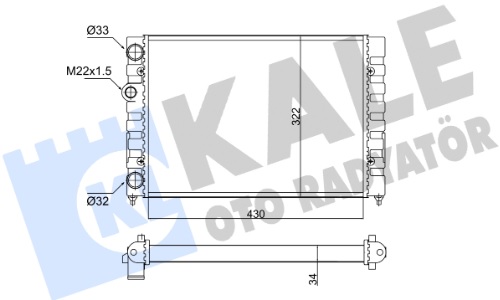 Радиатор охлаждения VOLKSWAGEN Golf Kale 348230