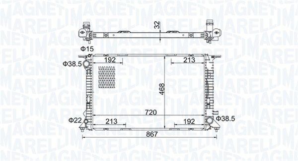 Радиатор охлаждения AUDI A6 Magneti marelli 3502 13195 800