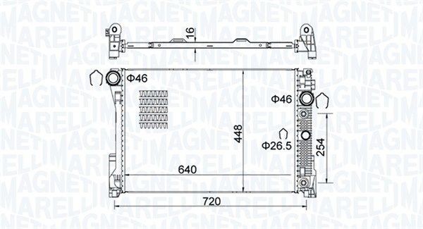 Радиатор охлаждения MERCEDES GLK Magneti marelli 3502 13163 300