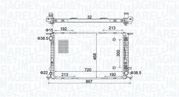 Радиатор охлаждения AUDI A4 Magneti marelli 3502 13161 800