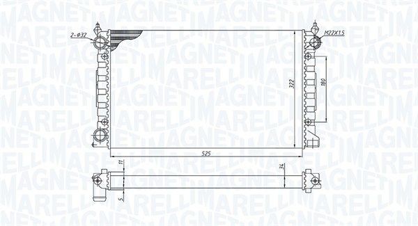 Радиатор охлаждения VOLKSWAGEN Passat Magneti marelli 3502 13189 600