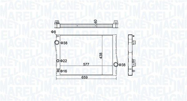 Радиатор охлаждения BMW X5 Magneti marelli 3502 13163 500