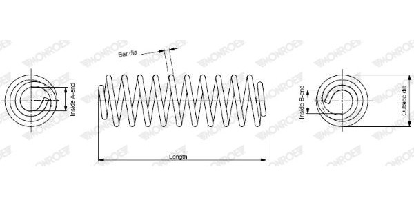 Пружина подвески AUDI 80 Monroe SP0030