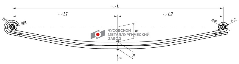 Рессора передняя Volvo ЧМЗ 1003002VV-2902012-10