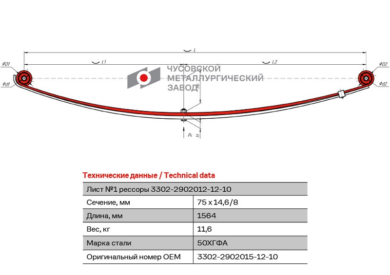 Лист рессоры передний ГАЗ ЧМЗ 3302-2902015-12-10