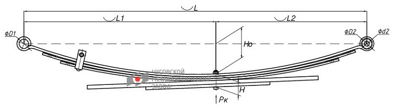 Рессора задняя Ford Ranger, Mazda B ЧМЗ 600805FD-2912012-10