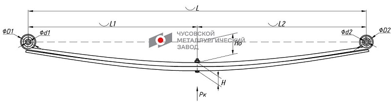 Рессора задняя Fiat Ducato 244, Citroen Jumper, Peugeot Boxer 2 ЧМЗ 801702FA-2912012