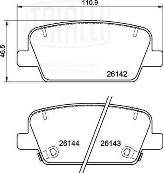 Колодки тормозные, дисковые Hyundai Santa Fe Trialli PF 0876