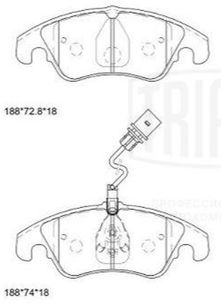 Колодки тормозные, дисковые Audi A6 Trialli PF 4174