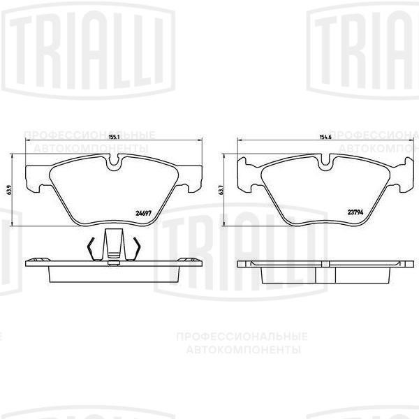 Колодки тормозные, дисковые BMW 5 Trialli PF 4188