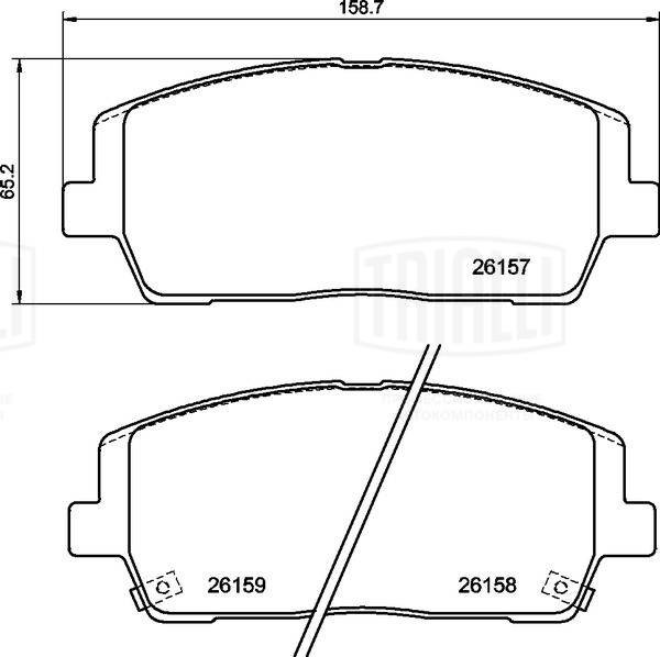 Колодки тормозные, дисковые Hyundai Santa Fe Trialli PF 0878