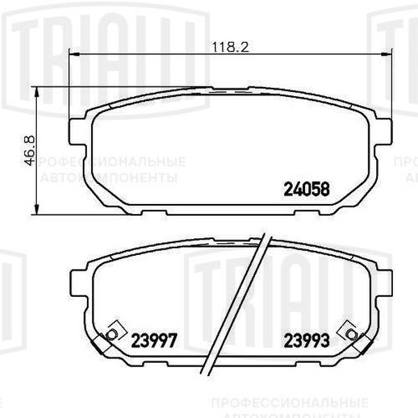 Колодки тормозные, дисковые Kia Sorento Trialli PF 4045