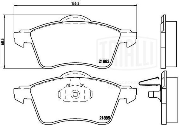 Колодки тормозные, дисковые VW Transporter Trialli PF 1836