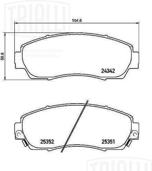 Колодки тормозные, дисковые HONDA CR-V Trialli PF 4226