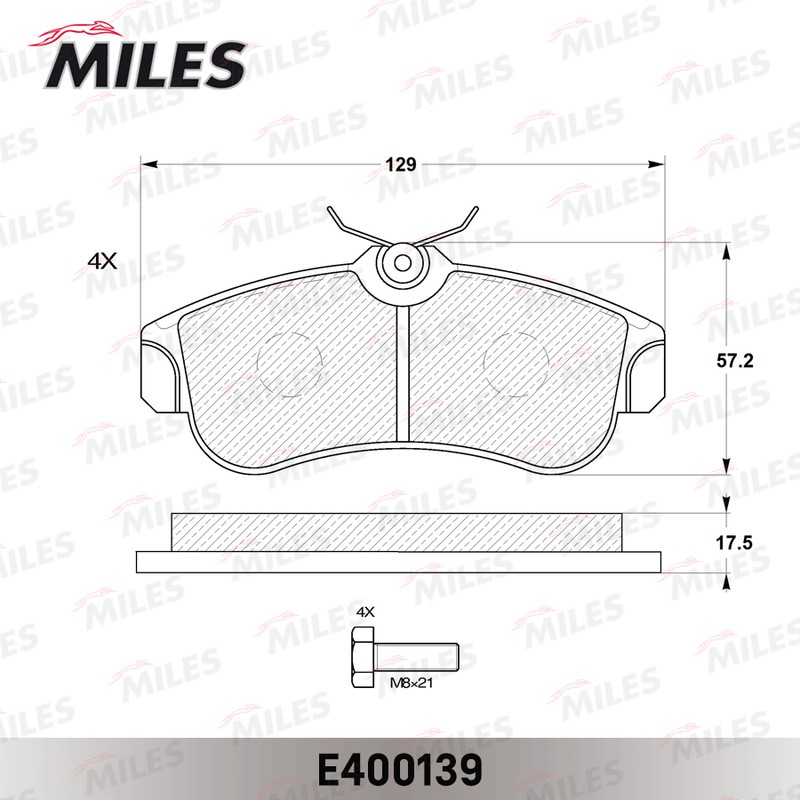 Колодки тормозные, дисковые NISSAN ALMERA Miles E400139