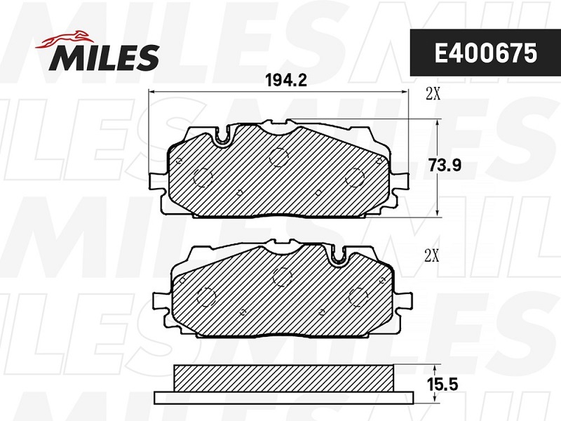 Колодки тормозные, дисковые AUDI Q7 Miles E400675