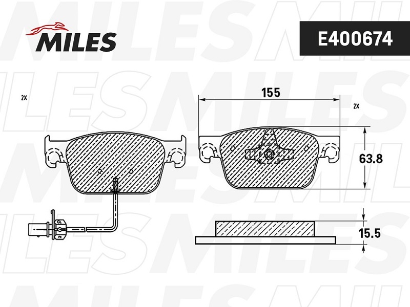 Колодки тормозные, дисковые AUDI A4 Miles E400674