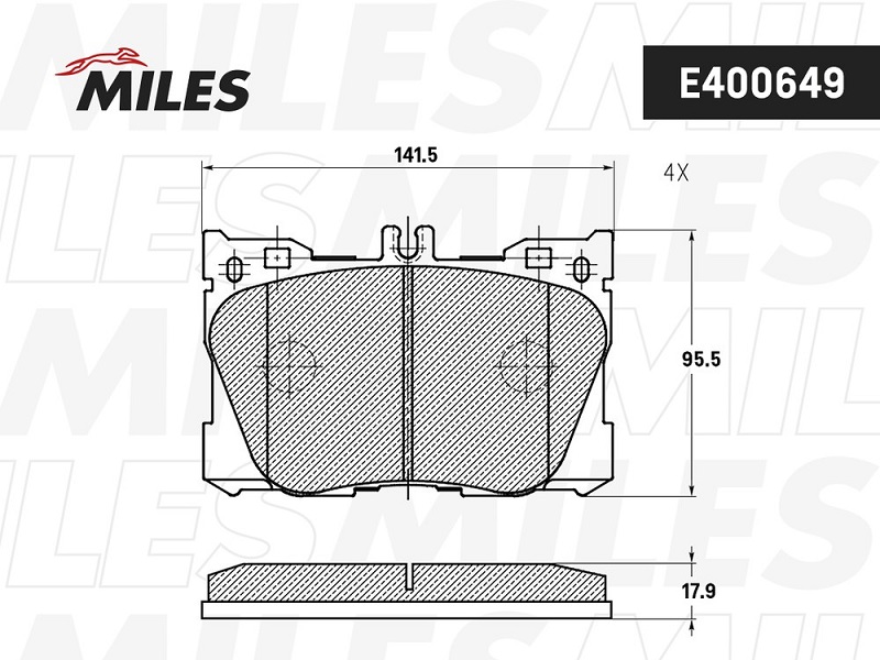 Колодки тормозные, дисковые Mercedes-Benz C-Class Miles E400649