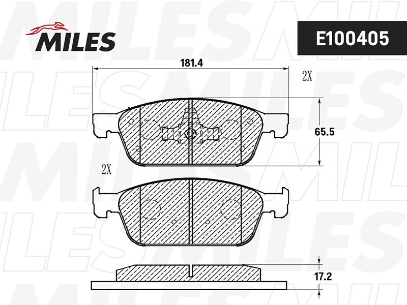 Колодки тормозные, дисковые FORD KUGA Miles E100405