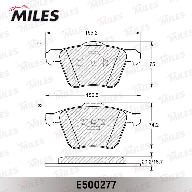 Колодки тормозные, дисковые VOLVO XC90 Miles E500277