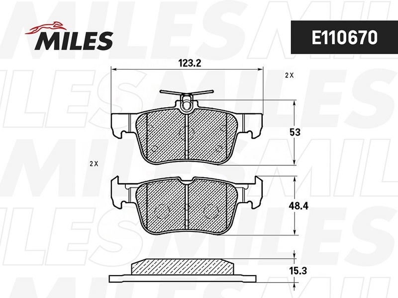 Колодки тормозные, дисковые FORD KUGA Miles E110670