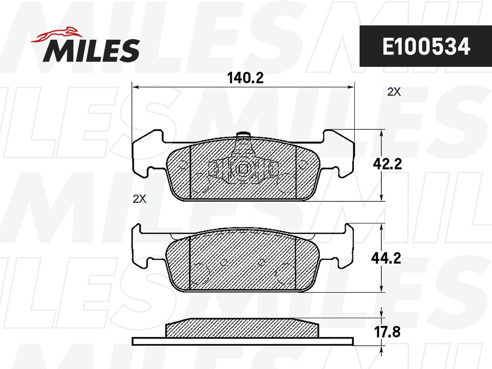 Колодки тормозные, дисковые RENAULT LOGAN Miles E100534