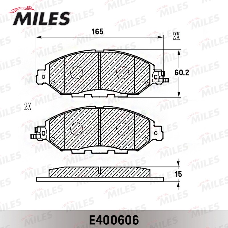 Колодки тормозные, дисковые NISSAN PATHFINDER Miles E400606