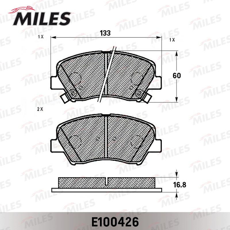 Колодки тормозные, дисковые HYUNDAI i30 Miles E100426