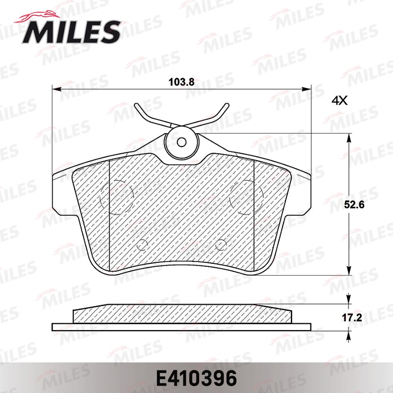 Колодки тормозные, дисковые CITROEN C4 Miles E410396