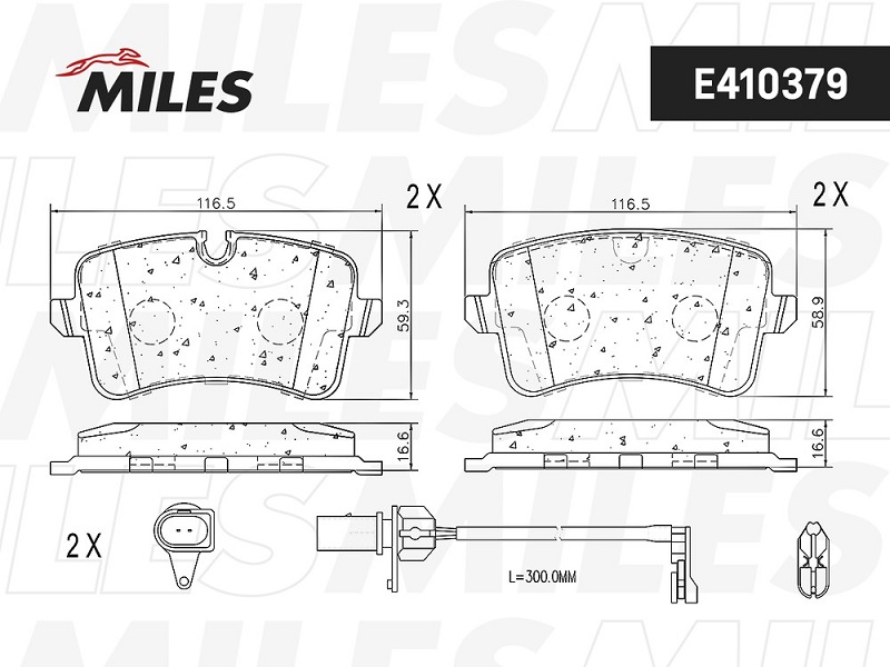 Колодки тормозные, дисковые AUDI A4 Miles E410379