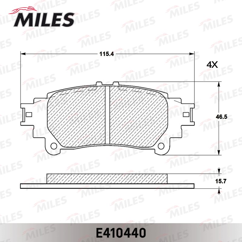 Колодки тормозные, дисковые LEXUS RX 350 Miles E410440