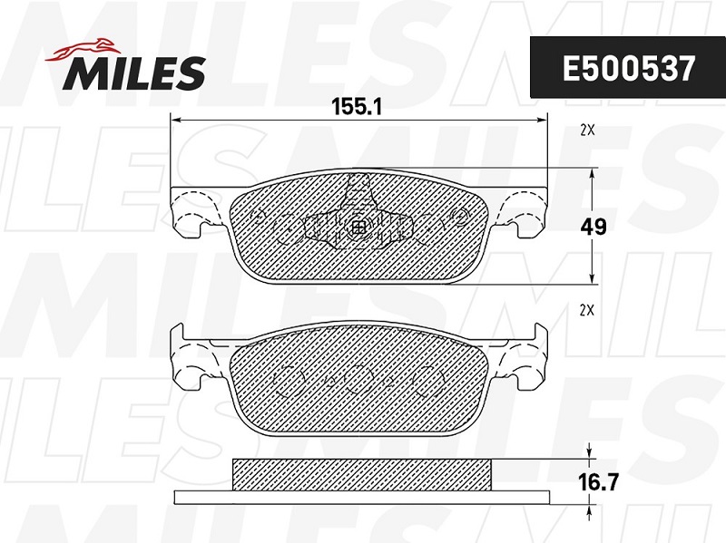 Колодки тормозные, дисковые LADA X-RAY Miles E500537