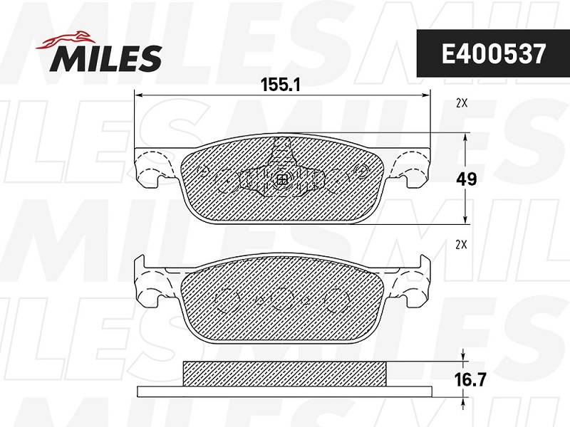 Колодки тормозные, дисковые LADA X-RAY Miles E400537