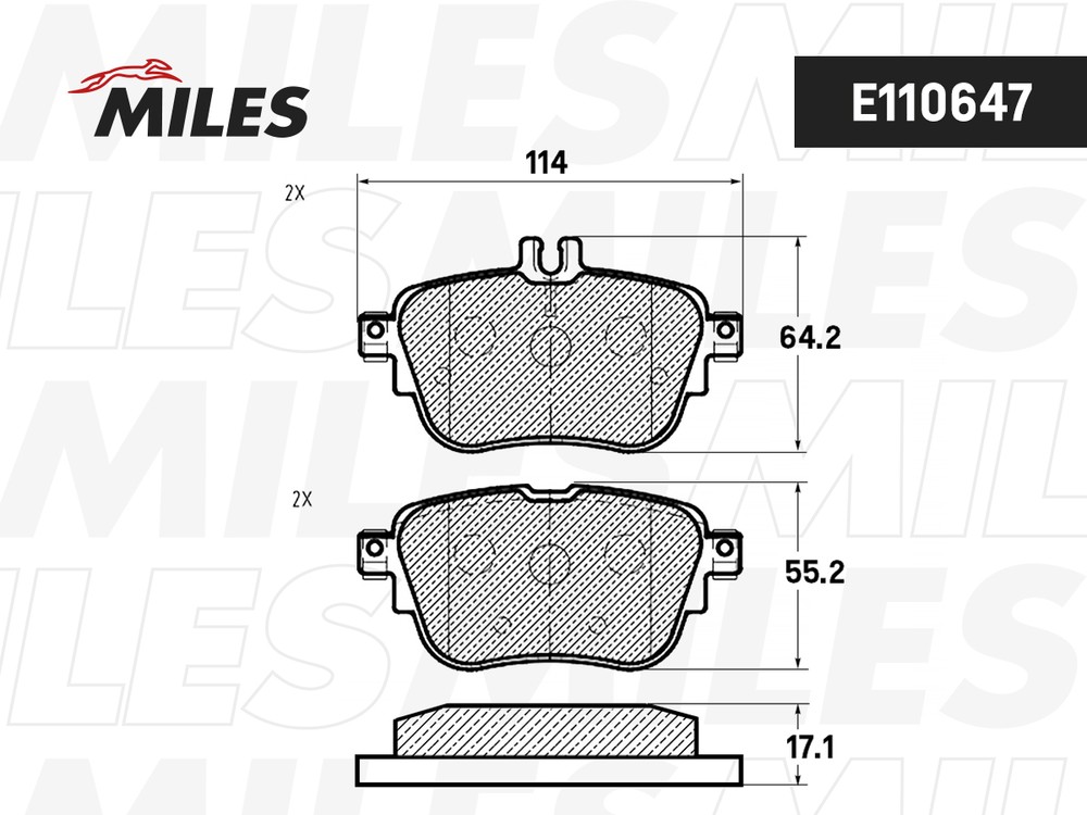 Колодки тормозные, дисковые MERCEDES E-Class Miles E110647