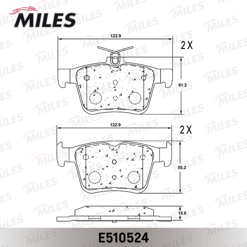 Колодки тормозные, дисковые AUDI A3 Miles E510524