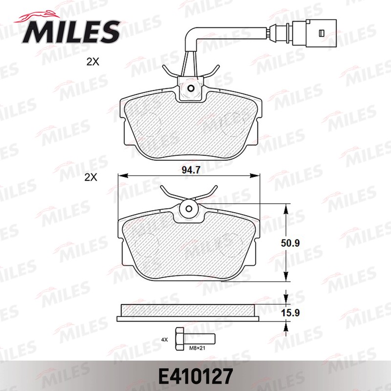 Колодки тормозные, дисковые VOLKSWAGEN T4 Miles E410127