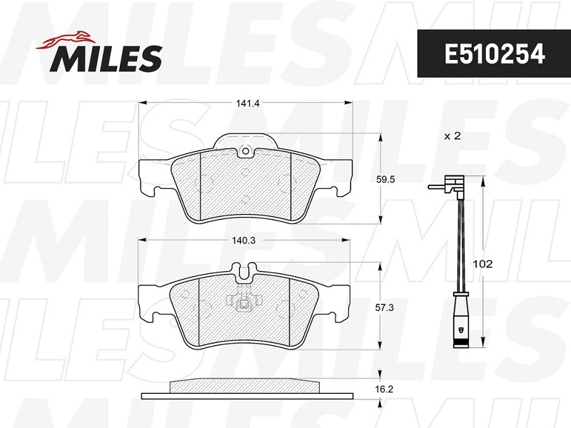 Колодки тормозные, дисковые MERCEDES-BENZ E-Class Miles E510254