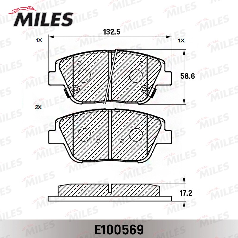 Колодки тормозные, дисковые KIA OPTIMA Miles E100569