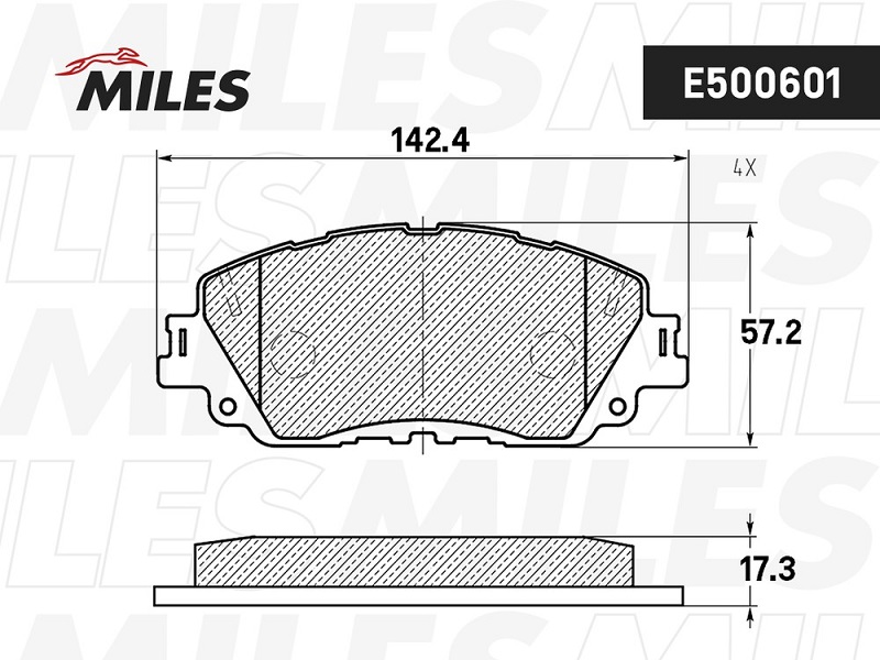 Колодки тормозные, дисковые TOYOTA CAMRY Miles E500601