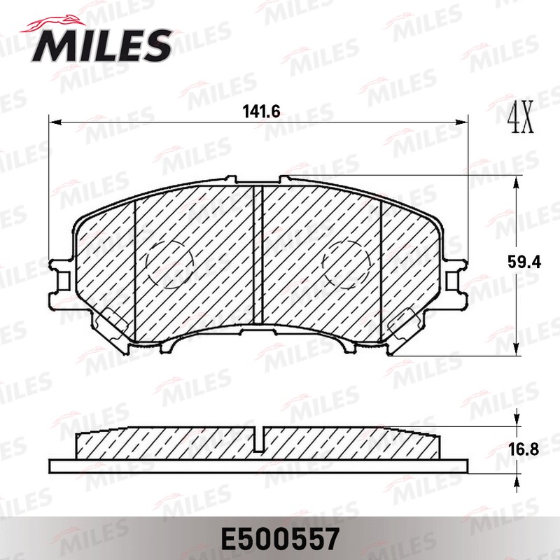 Колодки тормозные, дисковые Miles E500557