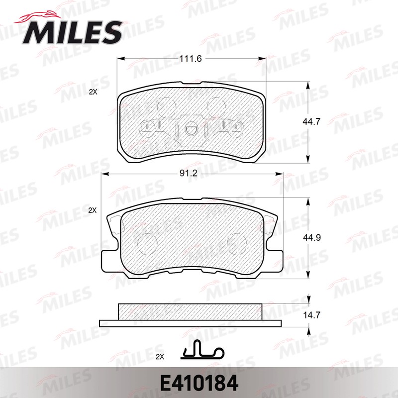 Колодки тормозные, дисковые MITSUBISHI ASX Miles E410184