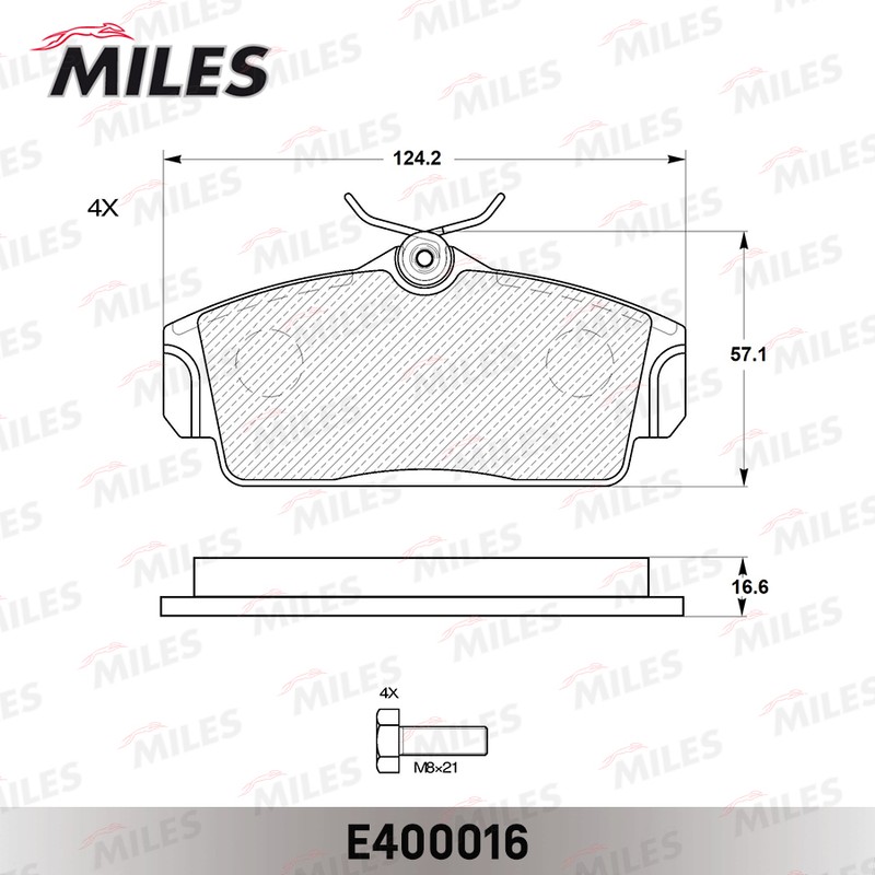 Колодки тормозные, дисковые NISSAN ALMERA Miles E400016