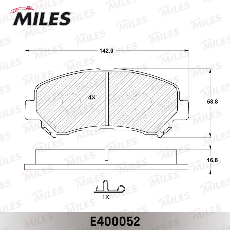 Колодки тормозные, дисковые NISSAN QASHQAI Miles E400052